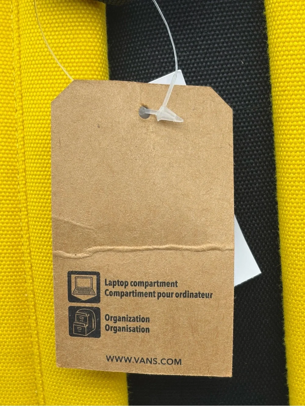 Vans Yellow Canvas Backpack with Black Accents Unisex